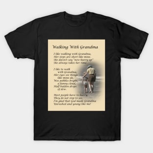 Walking With Grandma Poem T-Shirt